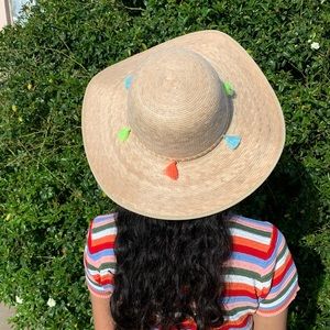 Sun Hat with Colorful Tassels